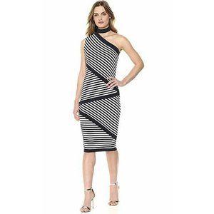 NWT Bailey 44 Climbing Vine One Shoulder Striped Dress - Medium $198